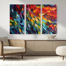 Vibrant Abstract Leaf Wall Art Canvas Print | Bold Colorful