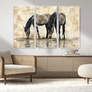 Chinese Style Abstract Black Horses Wall Art Canvas Print - by MyGreatCanvas | Canvas Wall Art Prints | Photo Prints & Wall Decor