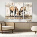 Vintage Horses Wall Art | Ready to Hang and Framed Triptych by MyGreatCanvas | Canvas Wall Art Prints | Photo Prints & Wall Decor