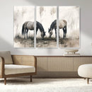 Chines Ink Style Vintage Horses Wall Art Canvas Print for by MyGreatCanvas | Canvas Wall Art Prints | Photo Prints & Wall Decor