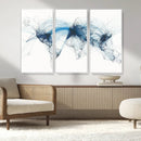 Flight Route Map Wall Art Canvas Print, Abstract Air Traffic