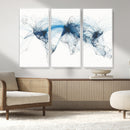 Flight Route Map Wall Art Canvas Print, Abstract Air Traffic