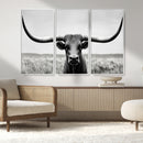 Longhorn Bull Canvas Print | Rustic Farmhouse Wall Art | by MyGreatCanvas | Canvas Wall Art Prints | Photo Prints & Wall Decor