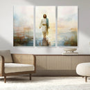 Framed Jesus Walking on Water Wall Art - 3-Panel Christian by MyGreatCanvas | Canvas Wall Art Prints | Photo Prints & Wall Decor