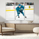 San Jose Sharks Ice Hockey Player Wall Art Canvas Print