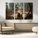 Jesus Running After a Lost Lamb Canvas Wall Art Print