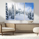 Winter Ski Lift Wall Art Print - Landscape Wall Art | Snowy