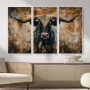 Longhorn Wall Art – Rustic Western Bull Canvas Print, Modern