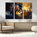 Abstract Horse Art Print - Abstract Canvas Wall Art |
