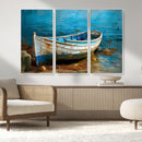 Vintage Boat on Tranquil Waters | Coastal Wall Art for