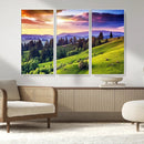 Green Hills and Sunset Wall Art Print - Scenic Landscape by MyGreatCanvas | Canvas Wall Art Prints | Photo Prints & Wall Decor