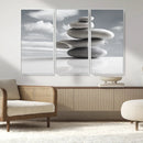 Still Life Black and White Zen Stones Wall Art Canvas,