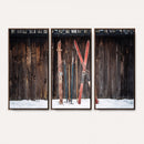 Vintage Ski Gear Canvas Print, Vintage Ski Gear Against