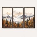 Abstract Mountain Wall Art | Misty Mountain Forest and