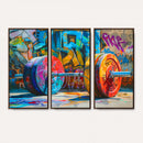 Fitness Gym Barbell Graffiti Wall Art Canvas Print