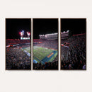 Ben Hill Griffin Stadium Night Game Triple Canvas Wall Art -