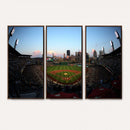 PNC Park Evening Game Triple Canvas Wall Art - Pittsburgh