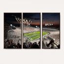 Epic Night Football Stadium Wall Art Canvas Print, Fireworks
