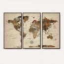 World Map Canvas Print – Framed Detailed Map of the World