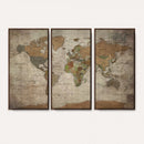 World Map Canvas Print – Framed Travel Map Wall Art for