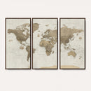 Detailed World Map Wall Art Canvas Print