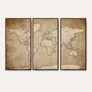 Colorful Watercolor World Map Canvas Wall Art – Framed