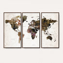 Watercolor World Map Print - Large Wall Art Canvas Print for