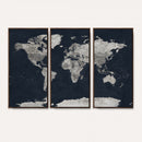 Colorful Watercolor World Map Canvas Print – Vibrant Framed
