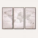 World Map Canvas Print – Detailed Map of the World Wall Art