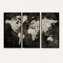 Vintage World Map Wall Art Canvas Print – Framed Large Map