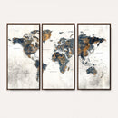 World Map Wall Art Canvas Print for Office Wall Decor
