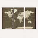 Vintage World Map Canvas Print – Framed Travel Map Wall Art