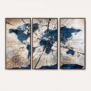 Rustic World Map Canvas Print – Framed Wall Art for Couples,