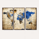 World Map Canvas Print – Colorful Abstract Travel Map,