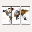 Colorful Watercolor World Map Canvas Wall Art – Framed
