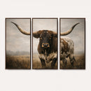 Longhorn Bull Wall Art Canvas Print, Western Farmhouse