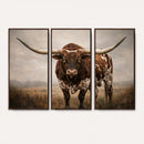 Texas Longhorn Wall Art Canvas Print – Brown Horned Bull