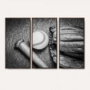 Vintage Baseball Glove and Bat Sports Wall Art Canvas,