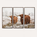Longhorn Cattle Wall Art Canvas Print, Framed Farmhouse