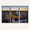 Dodger Stadium Sunset Game Triple Canvas Wall Art - Los