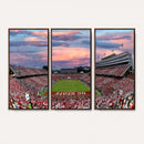 Carter-Finley Stadium Art Sunset Game Triple Canvas Wall Art