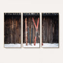 Vintage Ski Gear Canvas Print, Vintage Ski Gear Against