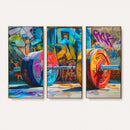 Fitness Gym Barbell Graffiti Wall Art Canvas Print