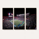 Ben Hill Griffin Stadium Night Game Triple Canvas Wall Art -