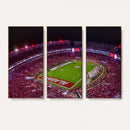 Bryant-Denny Stadium Night Game Triple Canvas Wall Art -