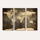 Large Framed Vintage World Map Wall Art Print for Home Wall