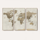 Detailed World Map Wall Art Canvas Print