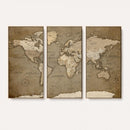 World Map Wall Art Canvas Print, Framed Map Art Picture