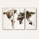 Watercolor World Map Print - Large Wall Art Canvas Print for