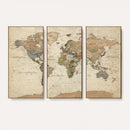 Framed World Map Wall Art for Home and Office Decor